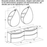 Double wall-mounted washbasin cabinet with drawers Tornio