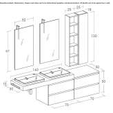 Single fir washbasin cabinet with drawers Seiffen