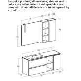 Wall-mounted washbasin cabinet with drawers Tornio