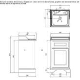 Wooden washbasin cabinet with doors Piaxtla