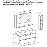 Wall-mounted washbasin cabinet with drawers Lapa