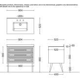 Single washbasin cabinet in wood and glass with integrated washbasin Ayer