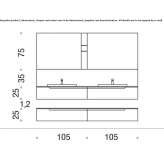 Wooden sectional washbasin cabinet with drawers Pokolbin