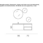 Segmented single washbasin cabinet for wall mounting Troubky