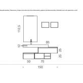 Segmented single washbasin cabinet for wall mounting Zvony