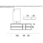 Wooden wall-mounted washbasin cabinet with drawers Mayalde