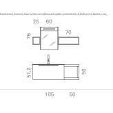 Wooden sectional washbasin cabinet with a mirror Mudurnu