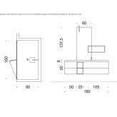 Single washbasin cabinet in wood and Tecnoril® Verden