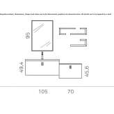 Wooden sectional washbasin cabinet with drawers Mudurnu