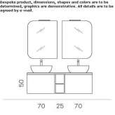 Segmented double washbasin cabinet for wall mounting Troubky