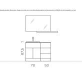 Sectional washbasin cabinet with a mirror Mudurnu