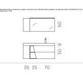 Wooden sectional washbasin cabinet with a mirror Meinedo