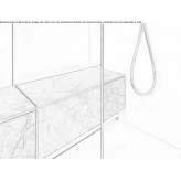 Fior di Bosco marble shower bench module with drawer Alnmouth