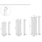 Vertical decorative radiator made of brushed steel Pedesina