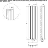 Vertical aluminum decorative radiator Barquedo