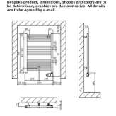 Electric, steel towel warmer, mounted to the wall Roade