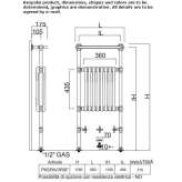 Decorative standing cast iron and brass radiator Arnstorf