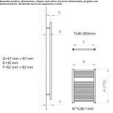 Towel warmer made of chrome-plated steel, hot-mounted, wall-mounted Puracic