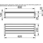 Towel rack in chrome-plated brass Moneague