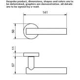 DK brass window handle on a rosette Hagfors