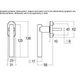 Brass window handle on the back plate Barum