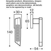 Recessed aluminum handle for glass doors Cricket