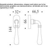 Cromall® handle on rosette Theillay