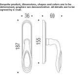 Cromall® window handle on the back plate Theillay