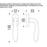 Cromall® window handle on the back plate Theillay