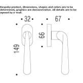 DK Cromall® window handle on a rosette Theillay