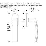 Cromall® window handle on the back plate Theillay