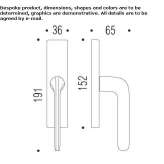 Cromall® Cremone handle on backplate Theillay