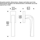 Cromall® window handle on the back plate Theillay