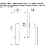 Cromall® window handle on the back plate Theillay