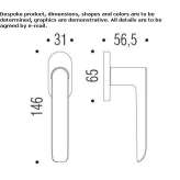 Cromall® window handle on the back plate Theillay