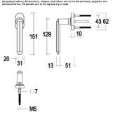 Handle in chrome-plated brass Zbaszyn