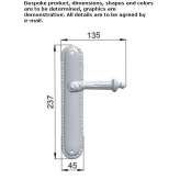 Chrome-plated brass door handle on the back plate Oldrisov