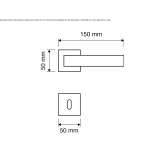 Classic style brass door handle on the back plate Rotem