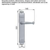 Chrome-plated brass door handle on the back plate Zbaszyn