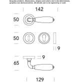 Recessed door handle in chrome-plated brass Zbaszyn