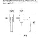 DK stainless steel window handle on the back plate Adrados