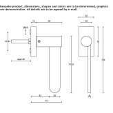 Chrome-plated brass door handle on the back plate Masate