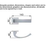 Recessed door handle in chrome-plated brass with Swarovski® crystals Kaczyce