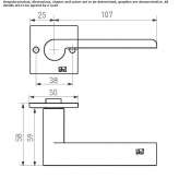 Bronze window handle with lock on the back plate Anthiro