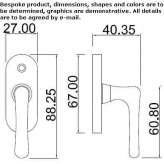 Iron window handle with lock Anthiro