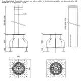 Steel picnic table with integrated benches Mirto