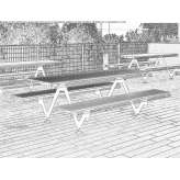 Steel picnic table with integrated benches Oguz