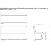 Curved modular bench Serent