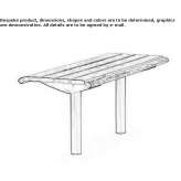 Rectangular picnic table made of steel and wood Morestel