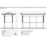 A wooden bench without a backrest with armrests in a modern style Trafaria